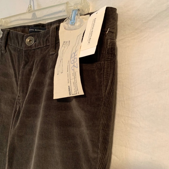 Banana Republic Women Skinny Stretch Low Rise Olive Green Corduroys Size 28 - Picture 4 of 14